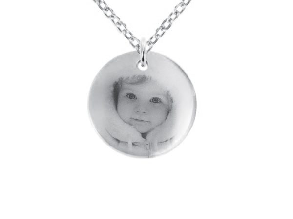 Collier médaille 20 mm à personnaliser avec photo