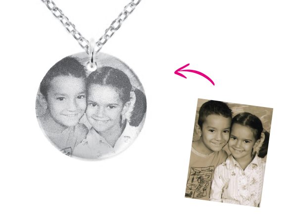 Collier médaille 20 mm à personnaliser avec photo