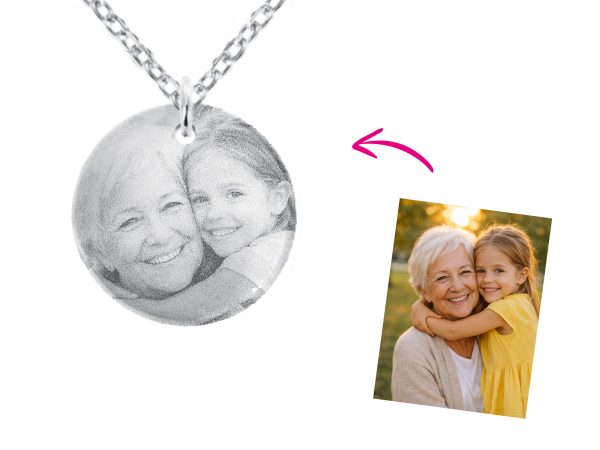 Collier médaille 20 mm à personnaliser avec photo