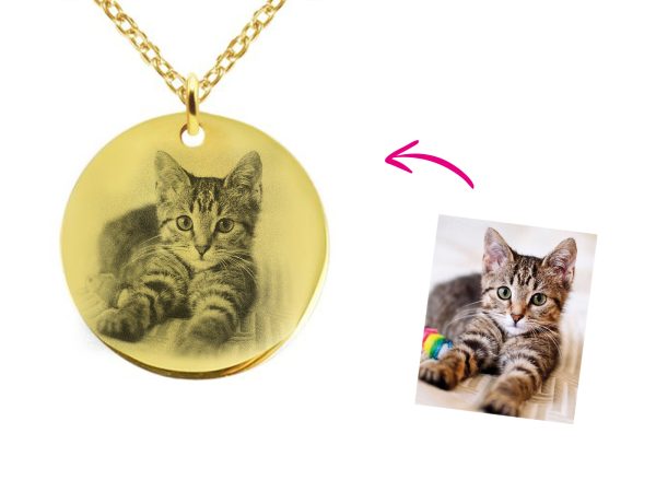 Collier médaille 30 mm à personnaliser avec photo