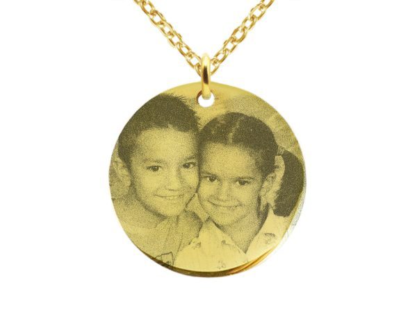 Collier médaille 30 mm à personnaliser avec photo