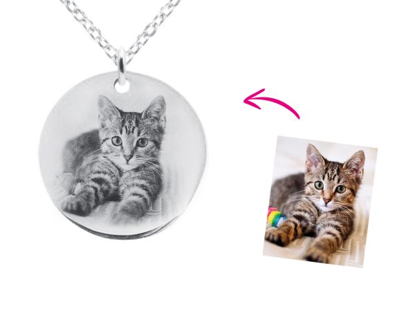 Collier médaille 30 mm à personnaliser avec photo