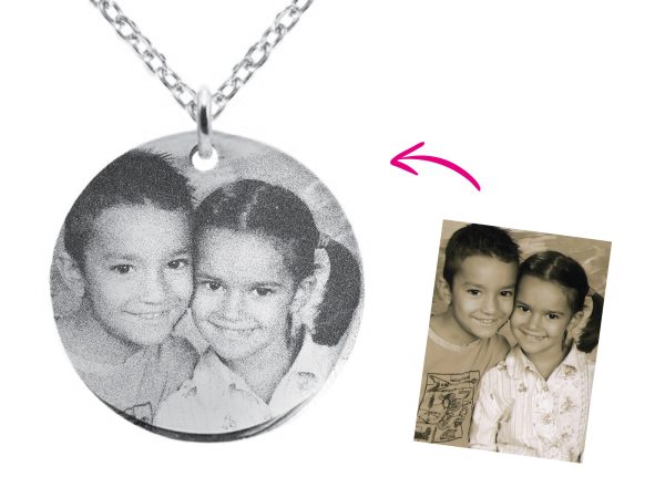 Collier médaille 30 mm à personnaliser avec photo