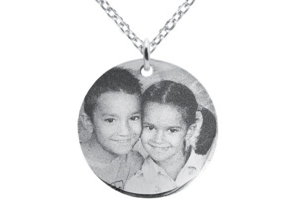 Collier médaille 30 mm à personnaliser avec photo
