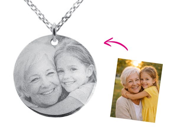 Collier médaille 30 mm à personnaliser avec photo