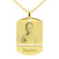Chaîne homme maille forçat acier agrémentée d'un pendentif plaque militaire à personnaliser avec photo