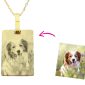 Collier plaque acier doré à personnaliser avec photo