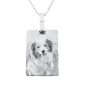 Collier plaque acier argenté à personnaliser avec photo