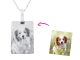 Collier plaque acier argenté à personnaliser avec photo