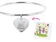 Bracelet jonc coeur acier à personnaliser avec photo