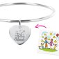 Bracelet jonc coeur acier à personnaliser avec photo