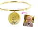 Bracelet jonc médaille 30mm acier à personnaliser avec photo