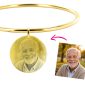 Bracelet jonc médaille 30mm acier à personnaliser avec photo