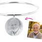 Bracelet jonc médaille 30mm acier à personnaliser avec photo