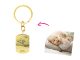 Porte-clés en acier inoxydable doré à personnaliser avec photo