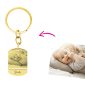 Porte-clés en acier inoxydable doré à personnaliser avec photo