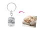 Porte-clés en acier inoxydable argenté à personnaliser avec photo