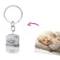Porte-clés en acier inoxydable argenté à personnaliser avec photo