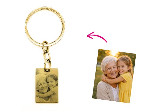 Porte-clés acier à personnaliser avec photo