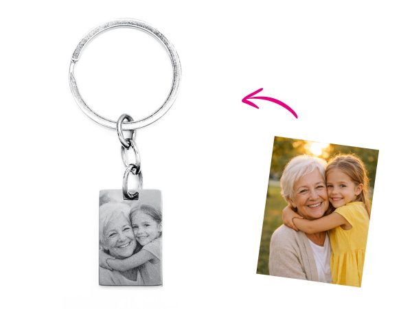 Porte-clés acier à personnaliser avec photo