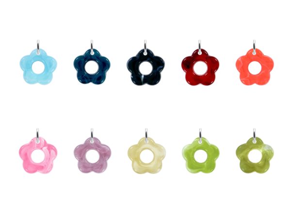 Pendentif fleur acrylique coloré