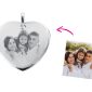 Pendentif coeur acier à personnaliser avec photo