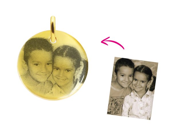 Pendentif acier médaille 20mm à personnaliser avec photo