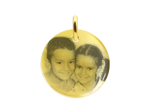 Pendentif acier médaille 20mm à personnaliser avec photo