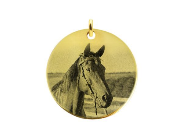 Pendentif acier médaille 30mm à personnaliser avec photo