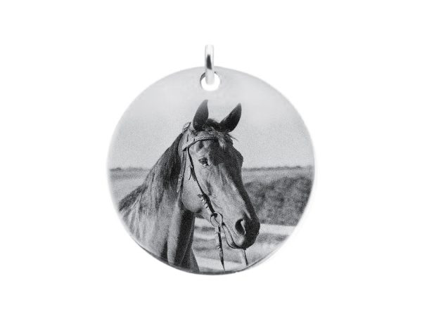 Pendentif acier médaille 30mm à personnaliser avec photo