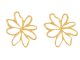 Boucles d'oreilles fleur filigrane en acier inoxydable doré