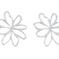 Boucles d'oreilles fleur filigrane en acier inoxydable argenté