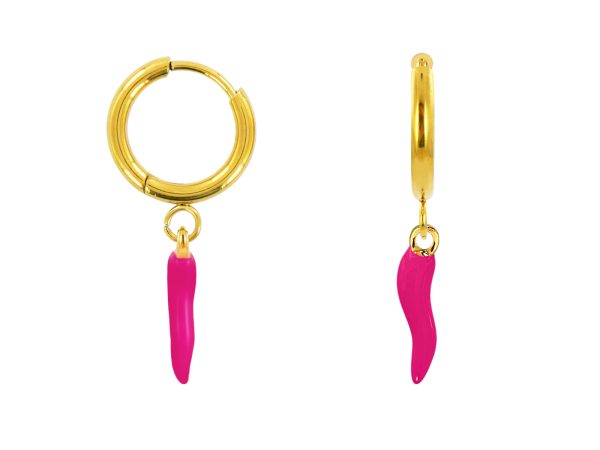 Créoles corne d'abondance en acier inoxydable doré