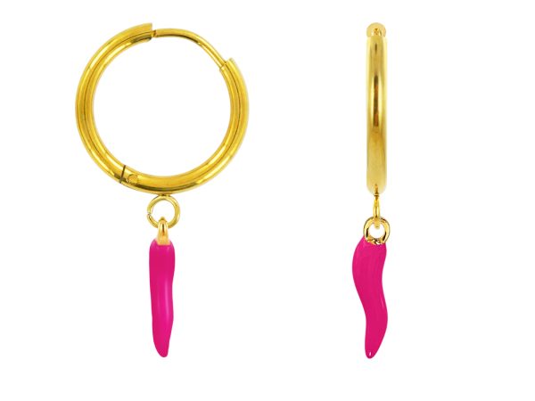 Créoles corne d'abondance en acier inoxydable doré