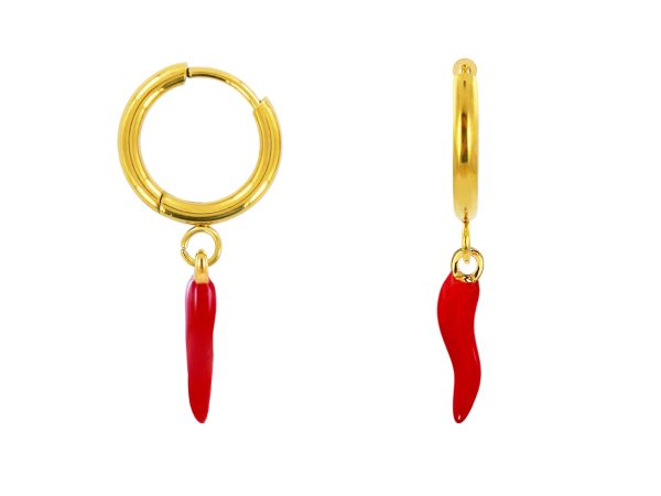 Créoles corne d'abondance en acier inoxydable doré