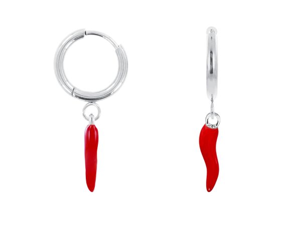 Créoles corne d'abondance en acier inoxydable argenté