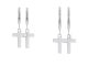 Créoles croix en acier inoxydable argenté