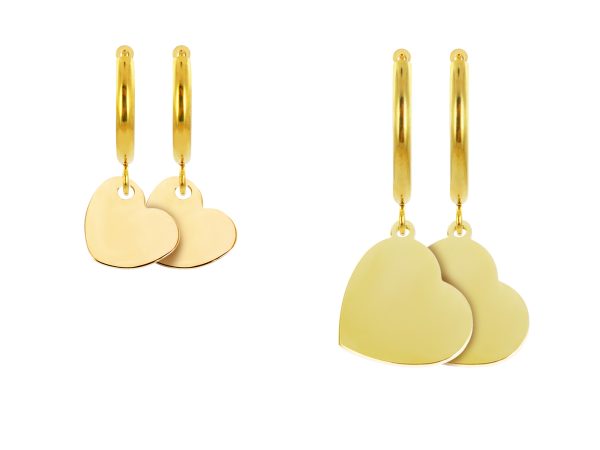 Créoles cœur en acier inoxydable doré