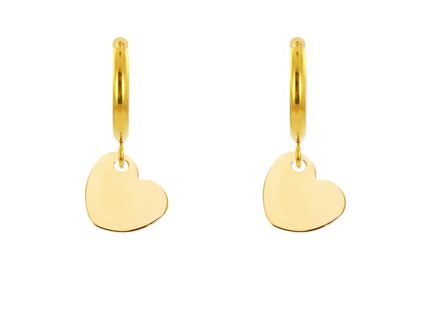 Créoles cœur en acier inoxydable doré