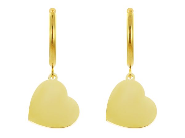 Créoles cœur en acier inoxydable doré