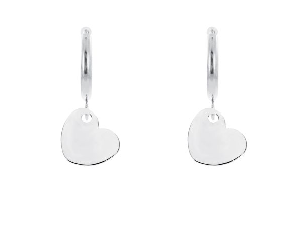 Créoles cœur en acier inoxydable argenté