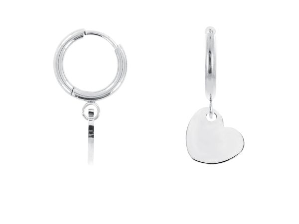 Créoles cœur en acier inoxydable argenté