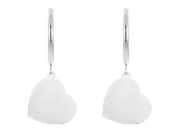 Créoles cœur en acier inoxydable argenté