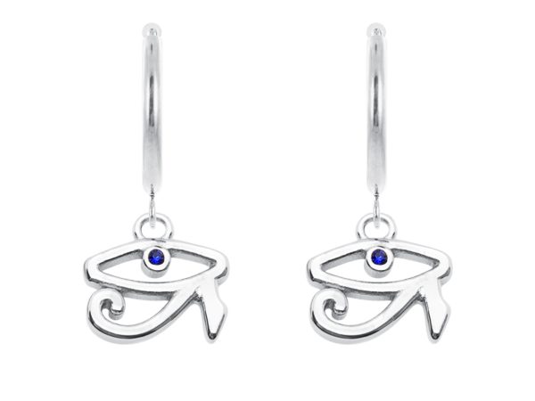 Créoles œil d'Horus en acier inoxydable argenté