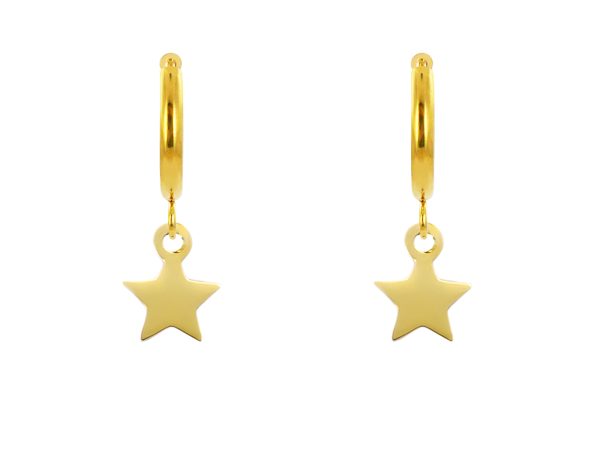 Créoles étoile en acier inoxydable doré