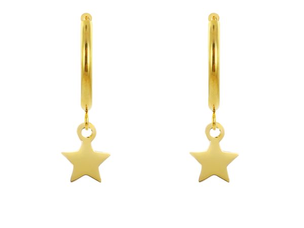 Créoles étoile en acier inoxydable doré