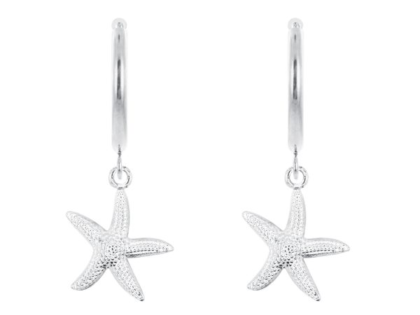 Créoles étoile de mer en acier inoxydable argenté