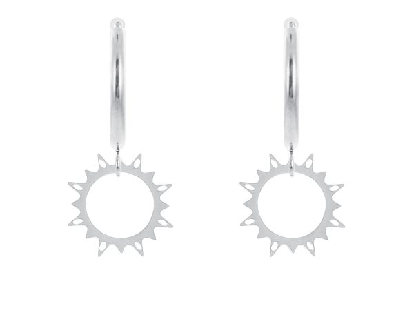 Créoles soleil en acier inoxydable argenté