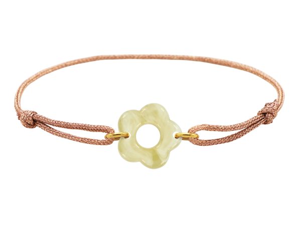 Bracelet ajustable cordon pailleté avec fleur colorée