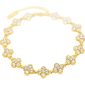 Bracelet trèfle 4 feuilles cristaux fantaisie en acier inoxydable doré